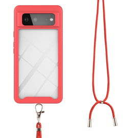 Starry Sky Solid Color Series Shockproof PC + TPU Protective Case with Neck Strap, For Google Pixel 6, For Google Pixel 6 Pro, For Motorola Moto E7 Power, For Samsung Galaxy A03s EU Version