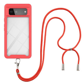 Starry Sky Solid Color Series Shockproof PC + TPU Protective Case with Neck Strap, For Google Pixel 6, For Google Pixel 6 Pro, For Motorola Moto E7 Power, For Samsung Galaxy A03s EU Version