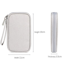 Load image into Gallery viewer, SM03 Multifunctional Digital Accessories Storage Bag with Lanyard, 19x11x3.5cm(Navy Blue), 19x11x3.5cm(Gray), 19x11x3.5cm(Pink), 19x11x3.5cm(Black)