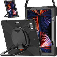 Load image into Gallery viewer, Silicone + PC Protective Case with Holder &amp; Shoulder Strap, For iPad Pro 12.9 2022 / 2021, For Amazon Kindle Fire HD 10 2021