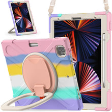 Load image into Gallery viewer, Silicone + PC Protective Case with Holder &amp; Shoulder Strap, For iPad Pro 12.9 2022 / 2021, For Amazon Kindle Fire HD 10 2021