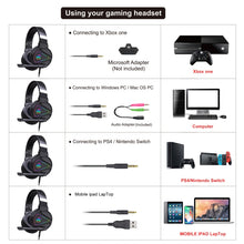Load image into Gallery viewer, HXSJ F16 3.5mm + USB Port RGB Light Stereo Gaming Headset with Microphone