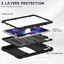 Load image into Gallery viewer, 3-Layer Protection Screen Frame + PC + Silicone Shockproof Combination Case with Holder, For iPad Pro 11 2022 / 2021 / 2020 / 2018, For iPad Air 4 10.9 inch 2020