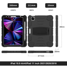 Load image into Gallery viewer, 3-Layer Protection Screen Frame + PC + Silicone Shockproof Combination Case with Holder, For iPad Pro 11 2022 / 2021 / 2020 / 2018, For iPad Air 4 10.9 inch 2020