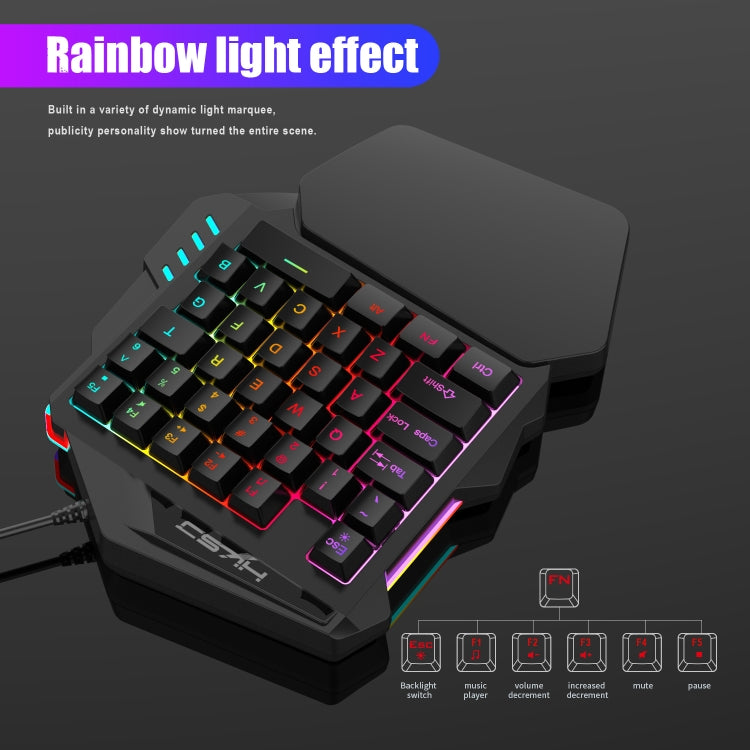 HXSJ P8+V100+A883 Keyboard Mouse Converter + One-handed Keyboard + Programming Gaming Mouse Set, P8+V100+A883