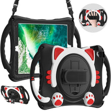 Load image into Gallery viewer, Cute Cat King Kids Shockproof EVA Protective Case with Holder &amp; Shoulder Strap &amp; Handle, For iPad 9.7 2018 / 2017 / Air / Air 2 / Pro 9.7