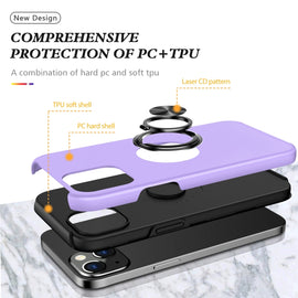 PC + TPU Shockproof Magnetic Protective Case with Invisible Ring Holder, For iPhone 13 mini, For iPhone 13, For iPhone 13 Pro, For iPhone 13 Pro Max