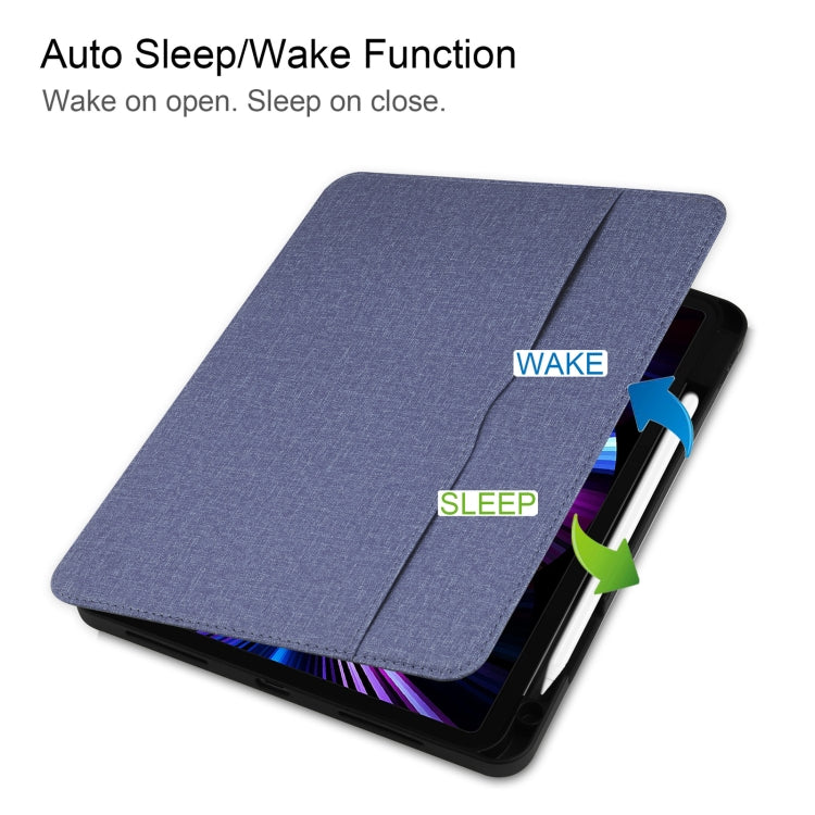 Cloth Texture TPU Horizontal Flip Leather Case with Pen Slot & Holder, For iPad Pro 11 inch 2021 / 2020 / 2018