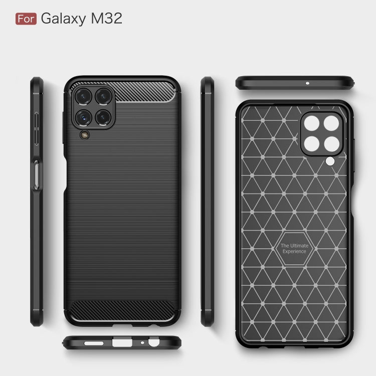 Brushed Texture Carbon Fiber TPU Case, For Samsung Galaxy M32 (india)