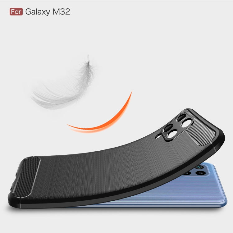 Brushed Texture Carbon Fiber TPU Case, For Samsung Galaxy M32 (india)