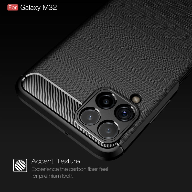 Brushed Texture Carbon Fiber TPU Case, For Samsung Galaxy M32 (india)