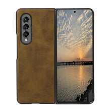 Load image into Gallery viewer, Two-color Cowhide Texture PU Shockproof Protective Case, For Samsung Galaxy Z Fold3 5G
