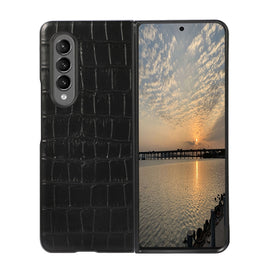 Crocodile Texture PU Shockproof Protective Case, For Samsung Galaxy Z Fold3 5G
