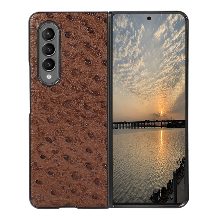 Ostrich Skin Texture Shockproof Protective Leather Case, For Samsung Galaxy Z Fold3 5G