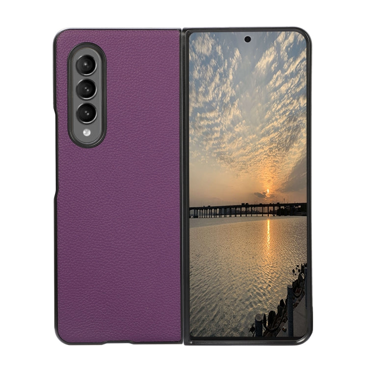 Genuine Leather Shockproof Protective Leather Case, For Samsung Galaxy Z Fold3 5G