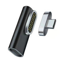Load image into Gallery viewer, 100W USB-C / Type-C Female to 20 Pin Magnetic USB-C / Type-C Male Elbow Adapter