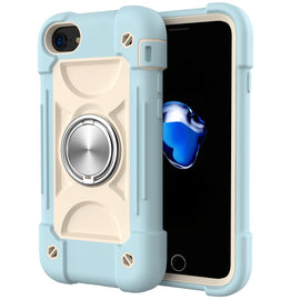 Shockproof Silicone + PC Protective Case with Dual-Ring Holder, For iPhone 6/6s/7/8/SE 2022 / SE 2020, For iPhone 6 Plus/6s Plus/7 Plus/8 Plus, For iPhone X / XS, For iPhone XR