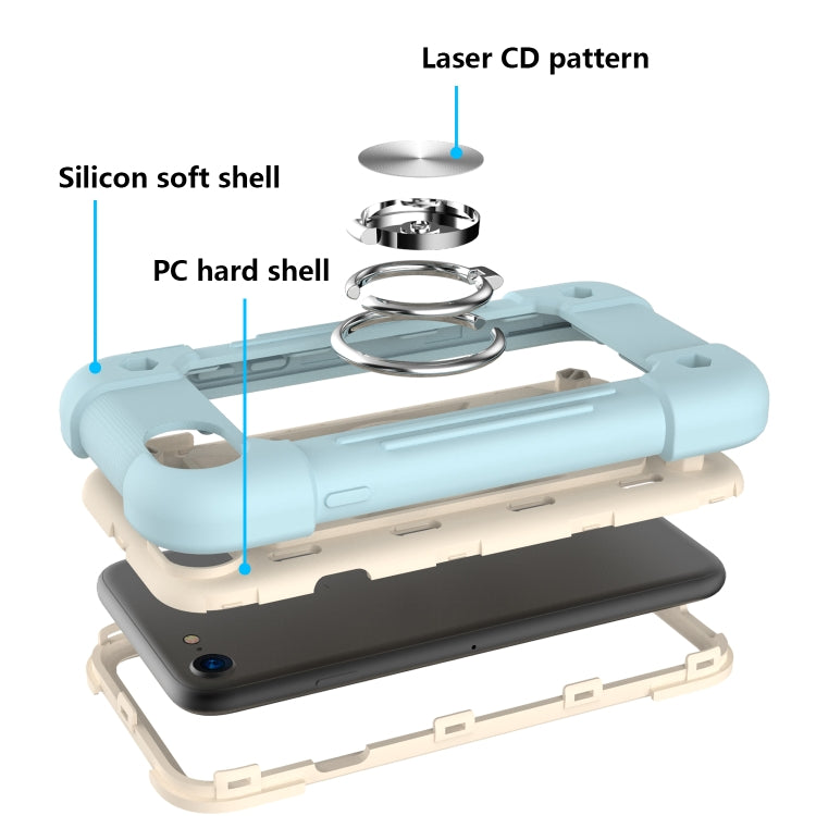 Shockproof Silicone + PC Protective Case with Dual-Ring Holder, For iPhone 6/6s/7/8/SE 2022 / SE 2020, For iPhone 6 Plus/6s Plus/7 Plus/8 Plus, For iPhone X / XS, For iPhone XR