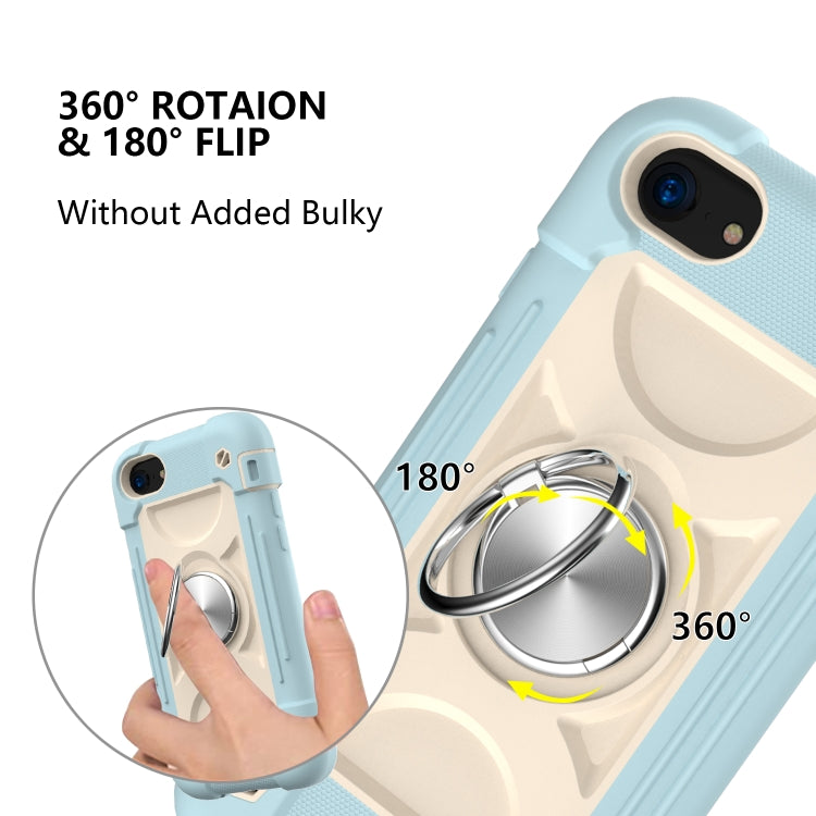 Shockproof Silicone + PC Protective Case with Dual-Ring Holder, For iPhone 6/6s/7/8/SE 2022 / SE 2020, For iPhone 6 Plus/6s Plus/7 Plus/8 Plus, For iPhone X / XS, For iPhone XR