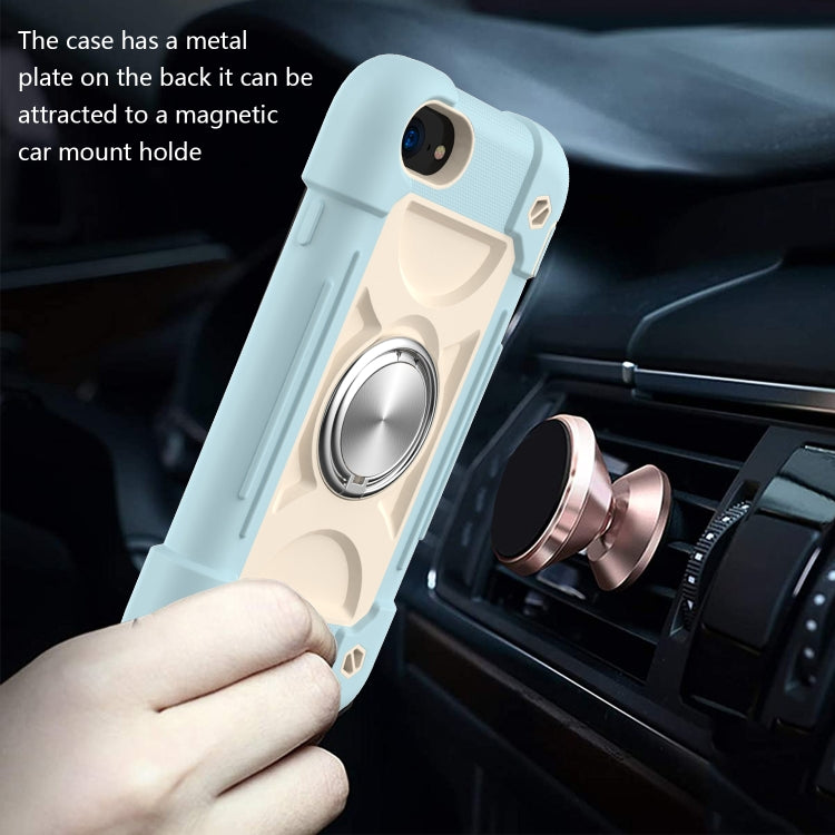 Shockproof Silicone + PC Protective Case with Dual-Ring Holder, For iPhone 6/6s/7/8/SE 2022 / SE 2020, For iPhone 6 Plus/6s Plus/7 Plus/8 Plus, For iPhone X / XS, For iPhone XR