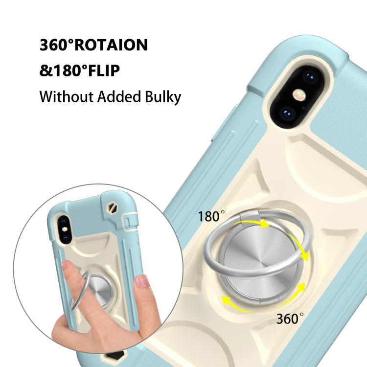 Shockproof Silicone + PC Protective Case with Dual-Ring Holder, For iPhone XS Max, For iPhone 11, For iPhone 11 Pro Max, For iPhone 12 mini