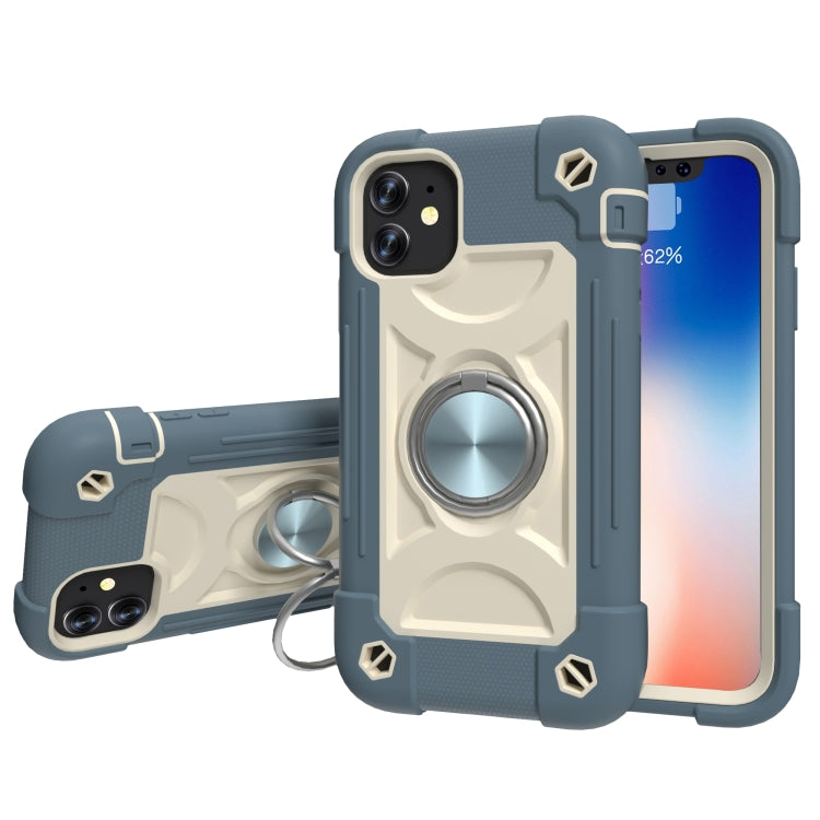 Shockproof Silicone + PC Protective Case with Dual-Ring Holder, For iPhone XS Max, For iPhone 11, For iPhone 11 Pro Max, For iPhone 12 mini