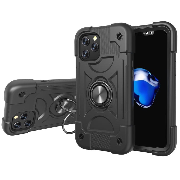 Shockproof Silicone + PC Protective Case with Dual-Ring Holder, For iPhone XS Max, For iPhone 11, For iPhone 11 Pro Max, For iPhone 12 mini