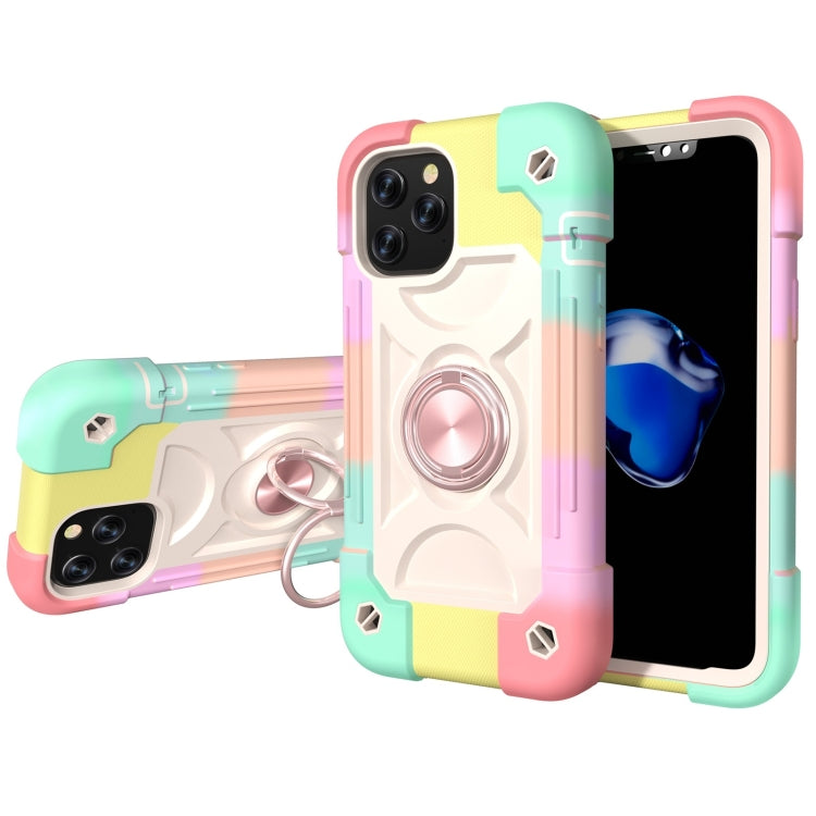 Shockproof Silicone + PC Protective Case with Dual-Ring Holder, For iPhone XS Max, For iPhone 11, For iPhone 11 Pro Max, For iPhone 12 mini