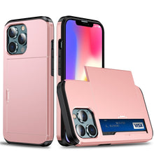 Load image into Gallery viewer, Shockproof Armor Protective Case with Slide Card Slot, For iPhone 13 mini, For iPhone 13, For iPhone 13 Pro, For iPhone 13 Pro Max