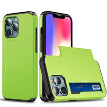 Load image into Gallery viewer, Shockproof Armor Protective Case with Slide Card Slot, For iPhone 13 mini, For iPhone 13, For iPhone 13 Pro, For iPhone 13 Pro Max