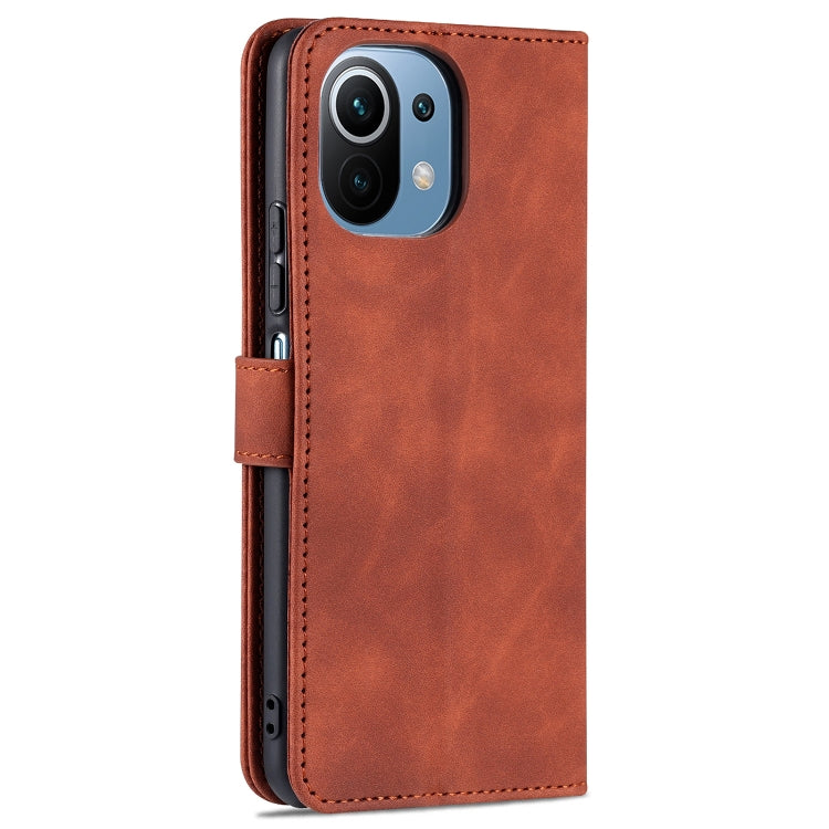 AZNS Skin Feel Calf Texture Horizontal Flip Leather Case with Card Slots & Holder & Wallet, For Xiaomi Mi 11 Lite, For Xiaomi Mi 11 Ultra
