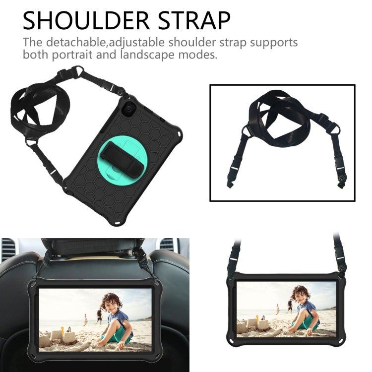 For Samsung Galaxy Tab A7 Lite 8.7 2021 T220 / T225 360 Degree Rotation Honeycomb Shockproof Silicone PC Protective Case with Holder & Shoulder Strap & Hand Strap, For Samsung Galaxy Tab A7 Lite 8.7 2021 T220 / T225