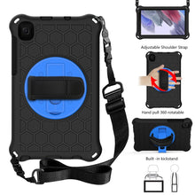 Load image into Gallery viewer, For Samsung Galaxy Tab A7 Lite 8.7 2021 T220 / T225 360 Degree Rotation Honeycomb Shockproof Silicone PC Protective Case with Holder &amp; Shoulder Strap &amp; Hand Strap, For Samsung Galaxy Tab A7 Lite 8.7 2021 T220 / T225