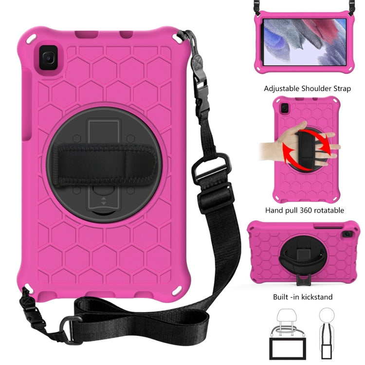 For Samsung Galaxy Tab A7 Lite 8.7 2021 T220 / T225 360 Degree Rotation Honeycomb Shockproof Silicone PC Protective Case with Holder & Shoulder Strap & Hand Strap, For Samsung Galaxy Tab A7 Lite 8.7 2021 T220 / T225