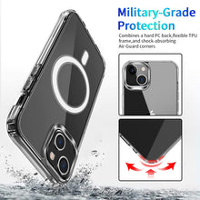 Load image into Gallery viewer, Magsafe Case Magnetic Ring Clear Crystal Acrylic +TPU Four-corner Airbag Shockproof Case, For iPhone 13 mini, For iPhone 13, For iPhone 13 Pro, For iPhone 13 Pro Max