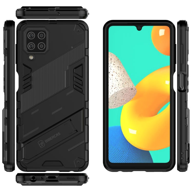 Punk Armor 2 in 1 PC + TPU Shockproof Case with Invisible Holder, For Samsung Galaxy M32