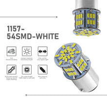 Load image into Gallery viewer, 1 Pair E0052 9-14V 1157-54SMD-2835 6000K 1080LM White Light Car Decoding Brake Driving Light, E0053