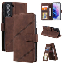 Load image into Gallery viewer, Skin Feel Business Horizontal Flip PU Leather Case with Holder &amp; Multi-Card Slots &amp; Wallet &amp; Lanyard &amp; Photo Frame, For Samsung Galaxy S21 Ultra 5G, For Samsung Galaxy A02s EU Version, For Samsung Galaxy A7 2018, For Samsung Galaxy S10+                ...
