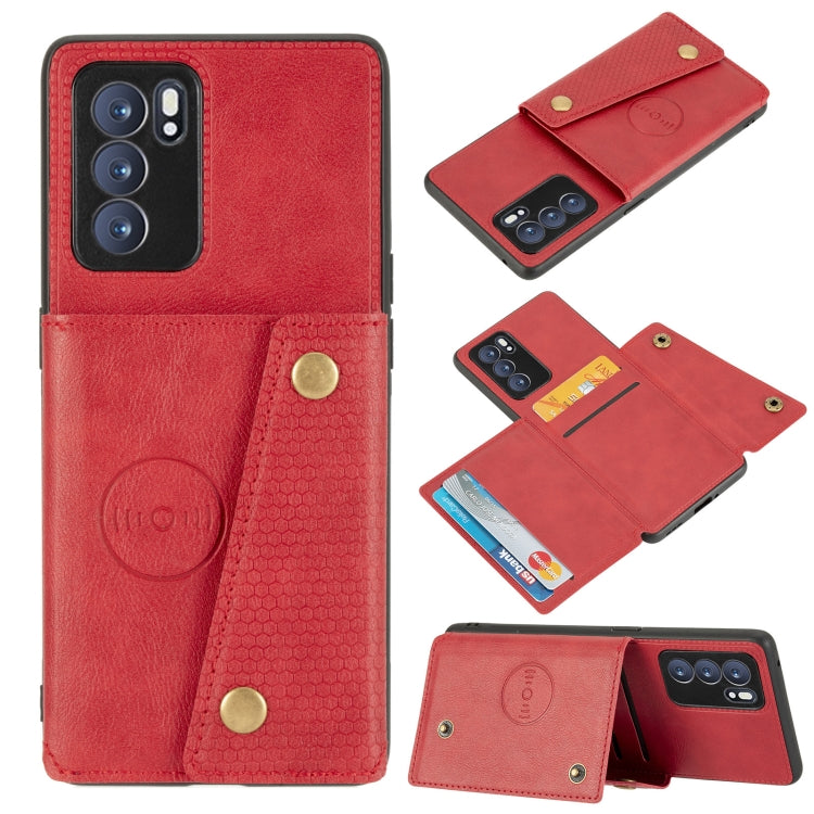 Double Buckle PU + TPU Shockproof Magnetic Protective Case with Card Slot & Holder, For OPPO Reno6 Pro 5G, For OPPO Reno6 Pro+ 5G, For Samsung Galaxy A22 5G, For Samsung Galaxy A22 4G