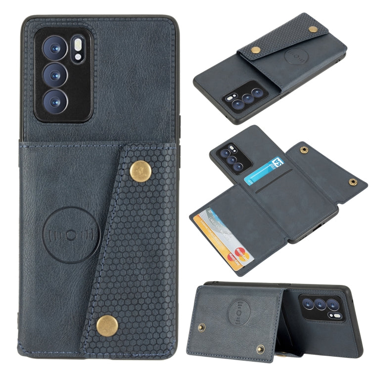 Double Buckle PU + TPU Shockproof Magnetic Protective Case with Card Slot & Holder, For OPPO Reno6 Pro 5G, For OPPO Reno6 Pro+ 5G, For Samsung Galaxy A22 5G, For Samsung Galaxy A22 4G