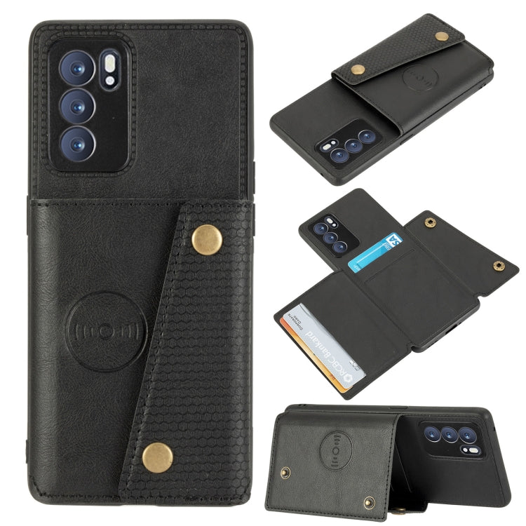 Double Buckle PU + TPU Shockproof Magnetic Protective Case with Card Slot & Holder, For OPPO Reno6 Pro 5G, For OPPO Reno6 Pro+ 5G, For Samsung Galaxy A22 5G, For Samsung Galaxy A22 4G