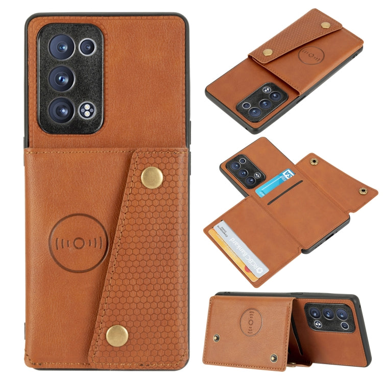 Double Buckle PU + TPU Shockproof Magnetic Protective Case with Card Slot & Holder, For OPPO Reno6 Pro 5G, For OPPO Reno6 Pro+ 5G, For Samsung Galaxy A22 5G, For Samsung Galaxy A22 4G