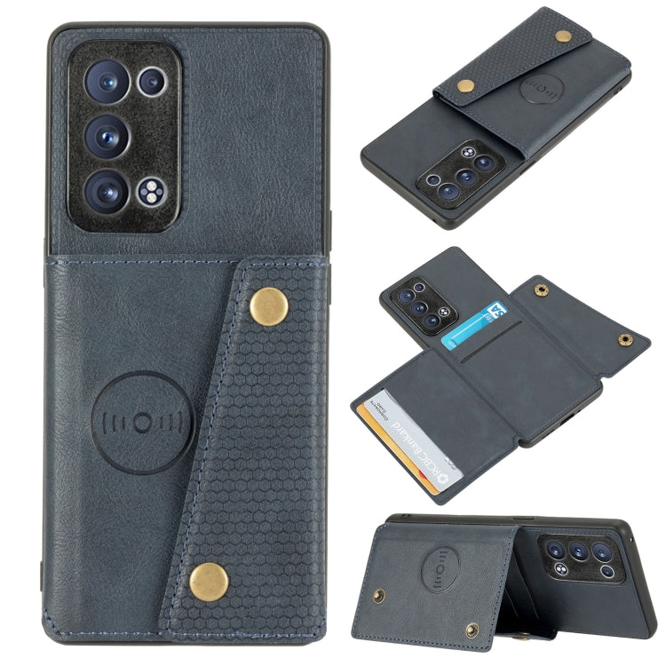 Double Buckle PU + TPU Shockproof Magnetic Protective Case with Card Slot & Holder, For OPPO Reno6 Pro 5G, For OPPO Reno6 Pro+ 5G, For Samsung Galaxy A22 5G, For Samsung Galaxy A22 4G