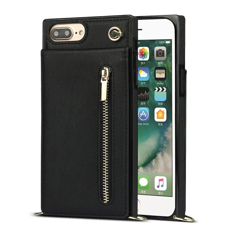 Cross-body Zipper Square TPU+PU Back Cover Case with Holder & Card Slots & Wallet & Strap, For iPhone 8 Plus / 7 Plus, For iPhone 11, For iPhone 11 Pro, For iPhone 11 Pro Max, For iPhone 12 mini, For iPhone 12 / 12 Pro, For iPhone 12 Pro Max           ...