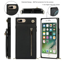 Load image into Gallery viewer, Cross-body Zipper Square TPU+PU Back Cover Case with Holder &amp; Card Slots &amp; Wallet &amp; Strap, For iPhone 8 Plus / 7 Plus, For iPhone 11, For iPhone 11 Pro, For iPhone 11 Pro Max, For iPhone 12 mini, For iPhone 12 / 12 Pro, For iPhone 12 Pro Max           ...