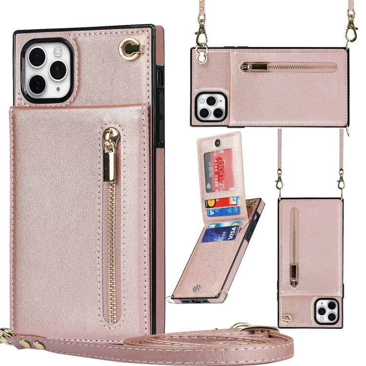 Cross-body Zipper Square TPU+PU Back Cover Case with Holder & Card Slots & Wallet & Strap, For iPhone 8 Plus / 7 Plus, For iPhone 11, For iPhone 11 Pro, For iPhone 11 Pro Max, For iPhone 12 mini, For iPhone 12 / 12 Pro, For iPhone 12 Pro Max           ...