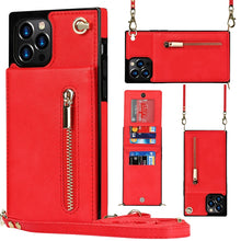 Load image into Gallery viewer, Cross-body Zipper Square TPU+PU Back Cover Case with Holder &amp; Card Slots &amp; Wallet &amp; Strap, For iPhone 8 Plus / 7 Plus, For iPhone 11, For iPhone 11 Pro, For iPhone 11 Pro Max, For iPhone 12 mini, For iPhone 12 / 12 Pro, For iPhone 12 Pro Max           ...