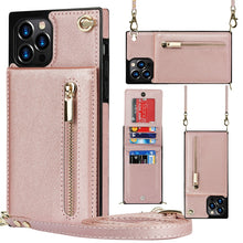 Load image into Gallery viewer, Cross-body Zipper Square TPU+PU Back Cover Case with Holder &amp; Card Slots &amp; Wallet &amp; Strap, For iPhone 8 Plus / 7 Plus, For iPhone 11, For iPhone 11 Pro, For iPhone 11 Pro Max, For iPhone 12 mini, For iPhone 12 / 12 Pro, For iPhone 12 Pro Max           ...