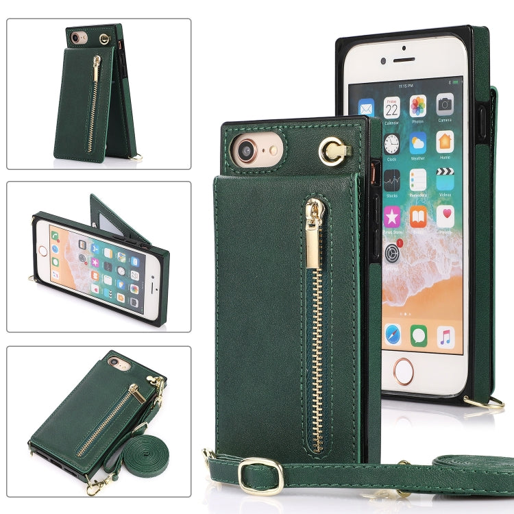 Cross-body Zipper Square TPU+PU Back Cover Case with Holder & Card Slots & Wallet & Strap, For iPhone 8 Plus / 7 Plus, For iPhone 11, For iPhone 11 Pro, For iPhone 11 Pro Max, For iPhone 12 mini, For iPhone 12 / 12 Pro, For iPhone 12 Pro Max           ...