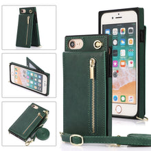 Load image into Gallery viewer, Cross-body Zipper Square TPU+PU Back Cover Case with Holder &amp; Card Slots &amp; Wallet &amp; Strap, For iPhone 8 Plus / 7 Plus, For iPhone 11, For iPhone 11 Pro, For iPhone 11 Pro Max, For iPhone 12 mini, For iPhone 12 / 12 Pro, For iPhone 12 Pro Max           ...